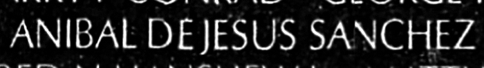 sanchez's name engraved in the Wall